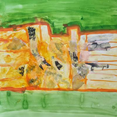 Paysage, encre, 50x65 cm, 2025