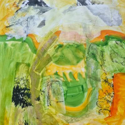 Paysage, encre, 50x65 cm, 2025