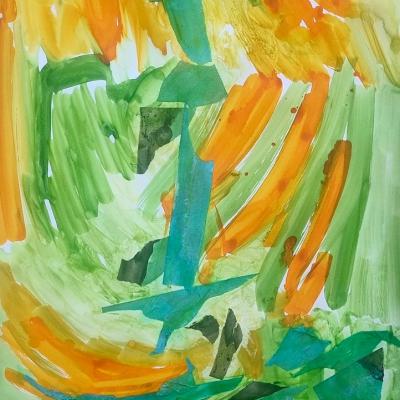 Paysage, encre, 50x65 cm, 2025