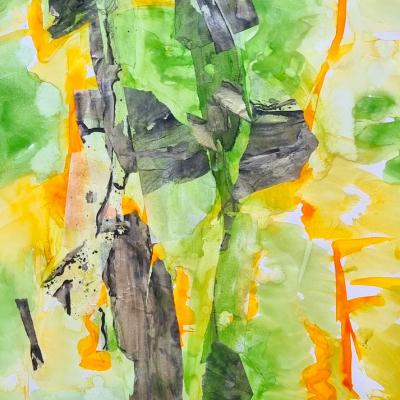 Paysage, encre, 50x65 cm, 2025