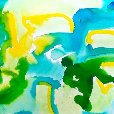 Se mettre au vert, encres, 30x40 cm, 2026