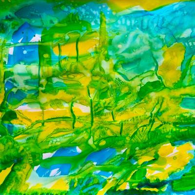 Se mettre au vert, encres, 50x65 cm, 2026