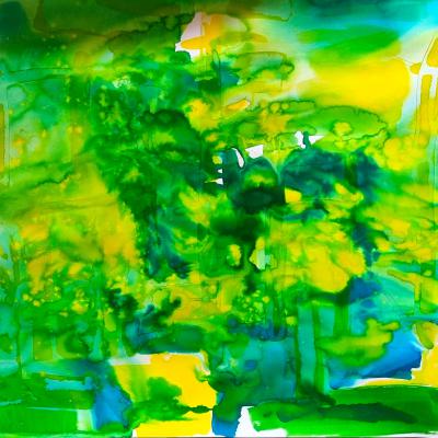 Se mettre au vert, encres, 50x65 cm, 2026