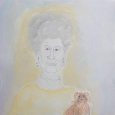 Duchesse, technique mixte, 50 x 50 cm, 2023