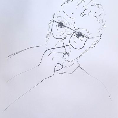 Dubitatif, encre, 50x65cm, 2025