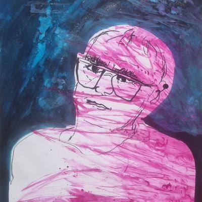 Dubitatif 2, technique mixte, 50x65cm, 2025