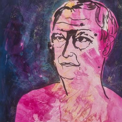 Dubitatif, technique mixte, 50x65cm, 2025