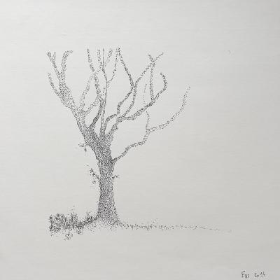 Something 3, technique mixte sur papier aquarelle, 30X30cm, 2024 - collection privée