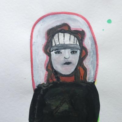 Léonie, encre, 50x65 cm, 2025