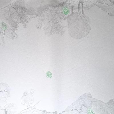 Les Constellations / Planète C, détail, 64x94 cm, 2025