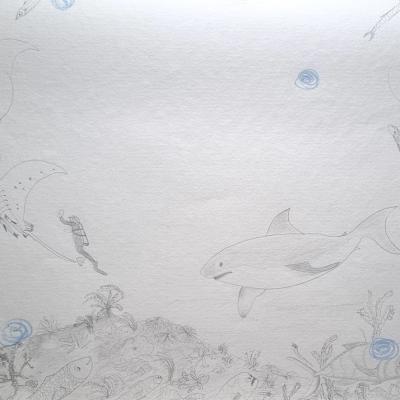 Les Constellations / Planète Phil, détail, 64x94 cm, 2025