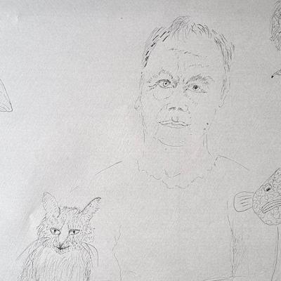 Les Constellations / Planète L'homme aux mérous, détail, 64x94 cm, 2025