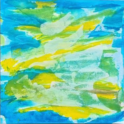 Abstraction 2, technique mixte, papier aquarelle 300g, 20x20cm, 2026
