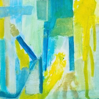 Abstraction 3, technique mixte, papier aquarelle 300g, 20x20cm, 2026