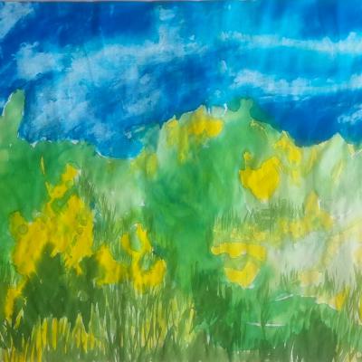 Encre sur papier japonais, 63,5x193,5cm, 2026