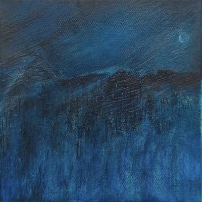 Paysage 8, encre sur toile, 20x20 cm, 2026