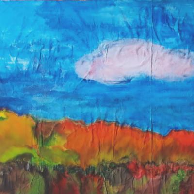 Nuage, encre et acrylique sur toile, 136x149 cm, 2026