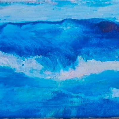 Paysage 2, encre sur toile, 18x24 cm, 2026