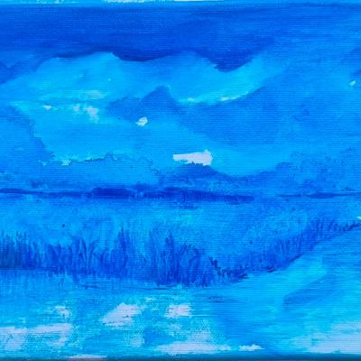 Paysage 3, encre sur toile, 18x24 cm, 2026